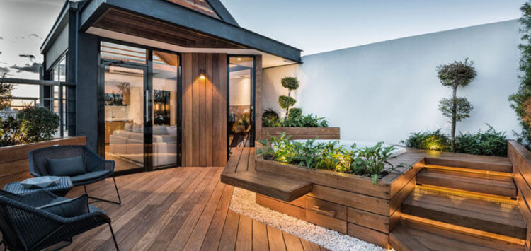 Classy Rooftop Deck Design, Rooftop Patio Flooring Ideas