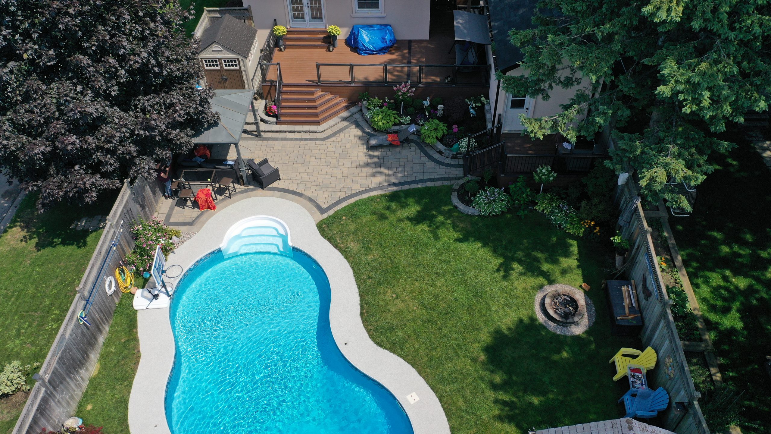 Deck & Poolside Backyard